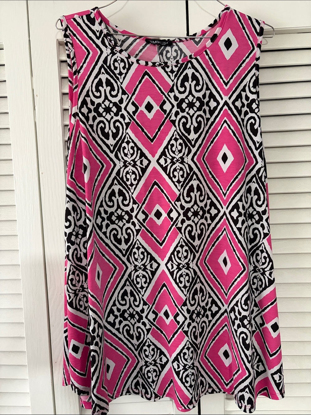 HEIMISH USA Pink Black White Geometric Tank Top